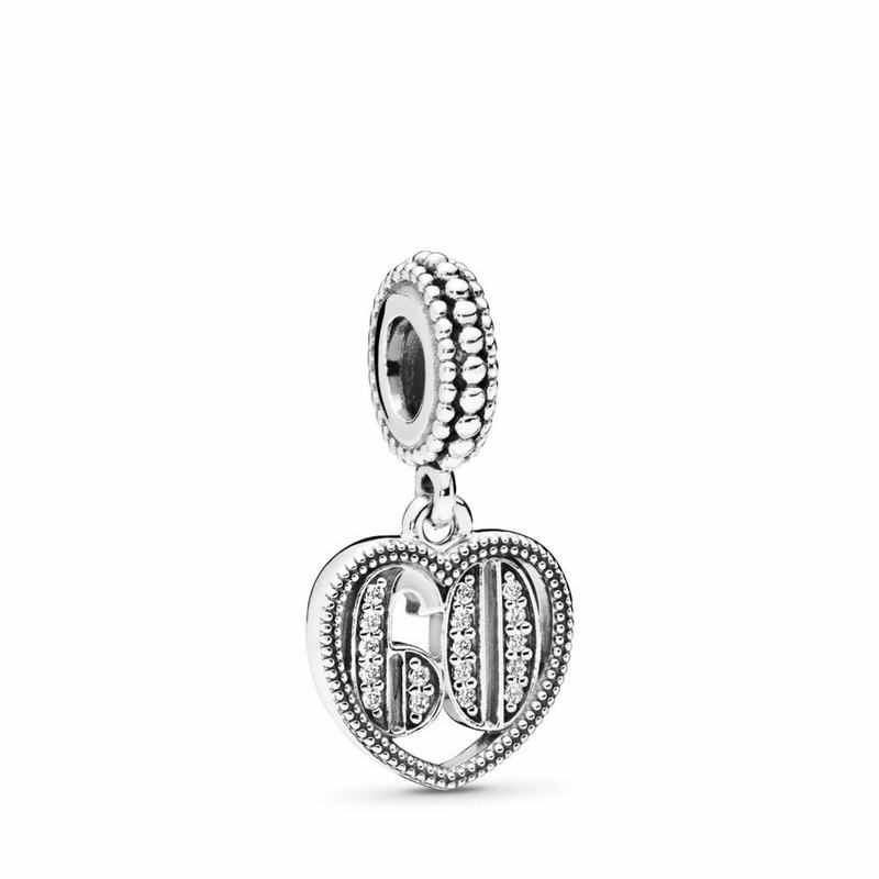 Pandora 60 Dangle Charm - Sterling Silver/Cubic Zirconia - Canada | MA5399KZ